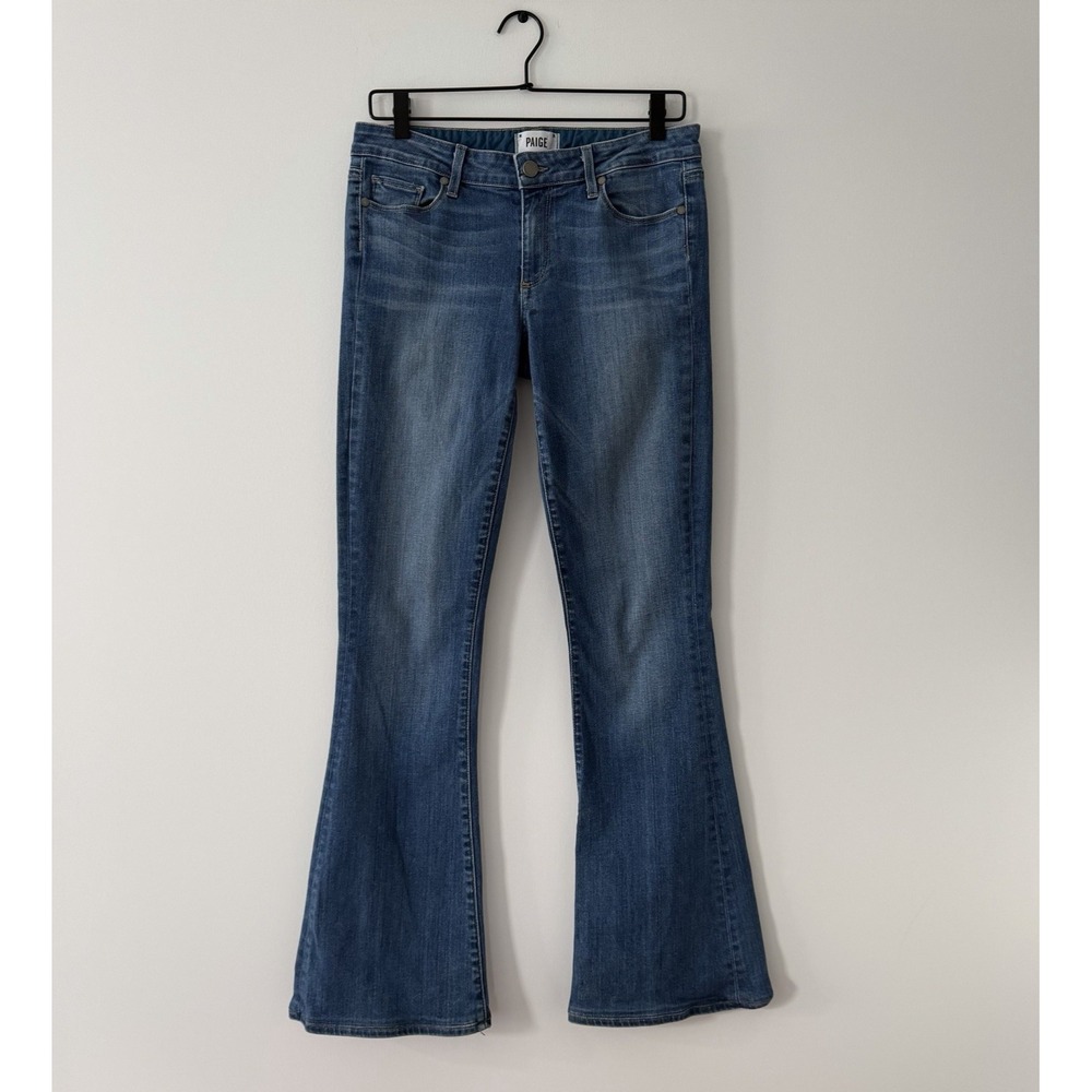 Paige Jeans Womens 30x32 Lou Lou Flared Mid Rise Medium Wash Denim Stretch USA